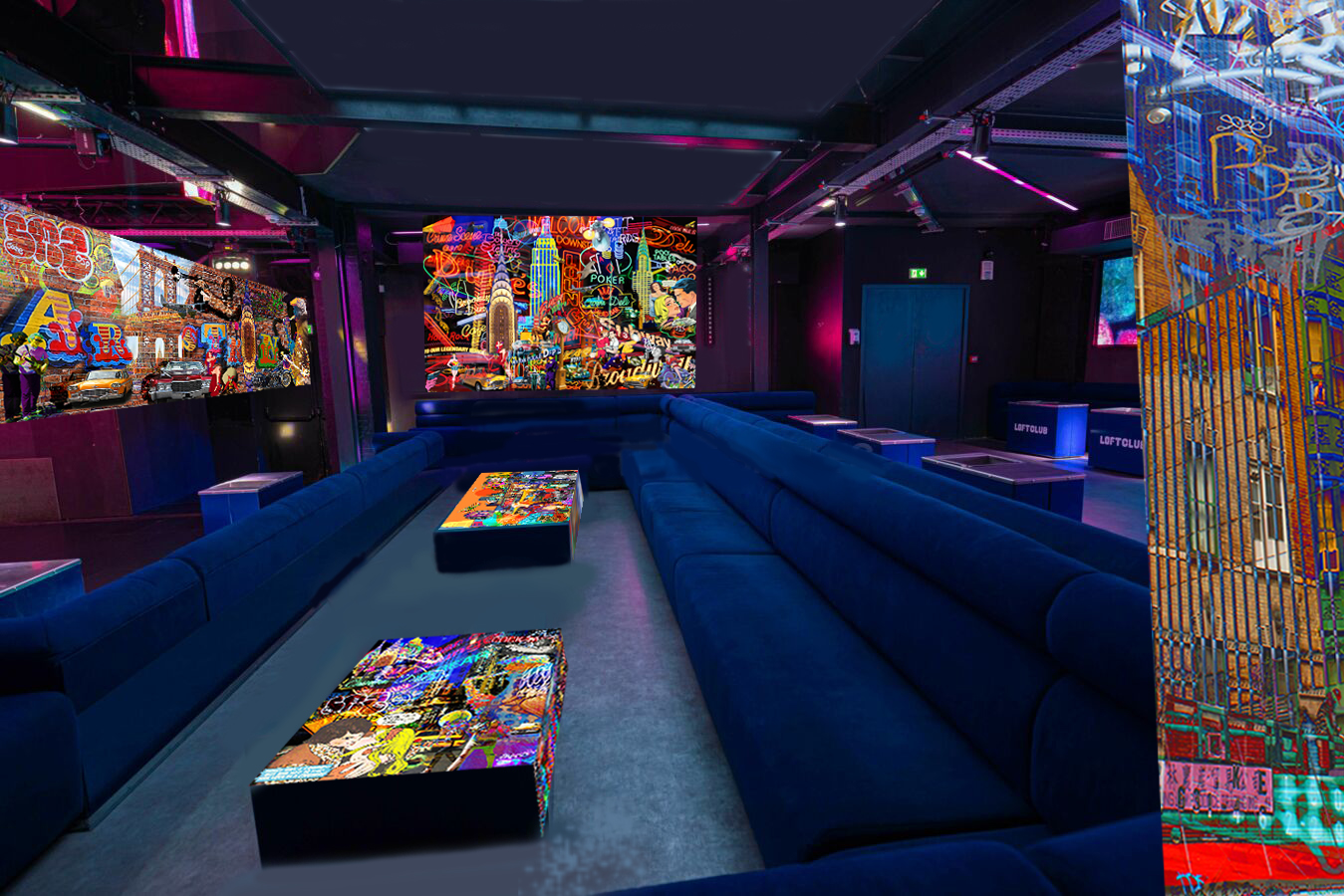 Light-Box dans un intérieur de night-club