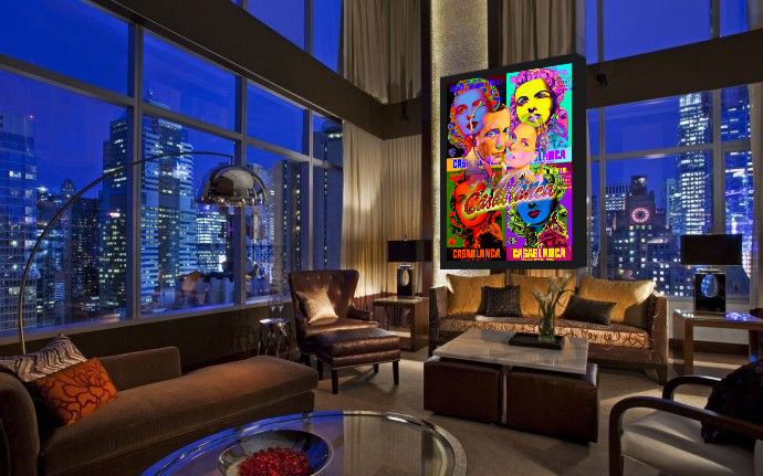 Light-Box dans un loft urbain de nuit